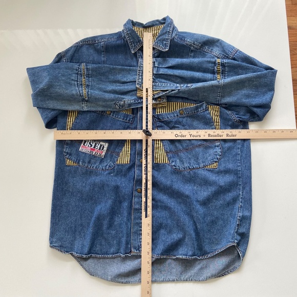 Vintage 90s Get Used By Elie Denim Jean Jacket Mens Medium Snap Button Up Shirt - Picture 7 of 9